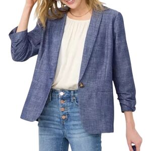 LC Lauren Conrad Single Breasted Linen Blend Blazer XL